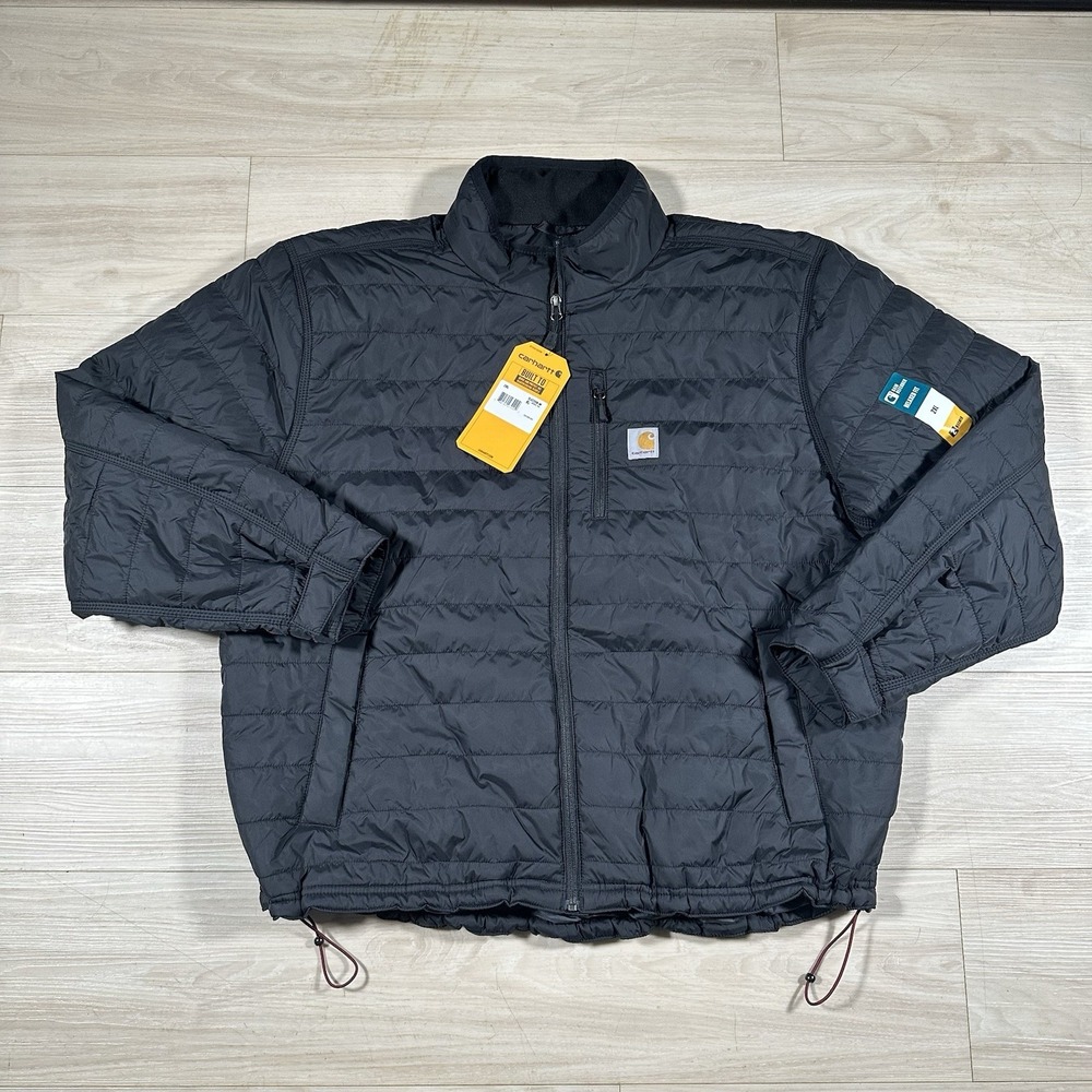 Carhartt Men's 2XL Rain Defender Relaxed Fit Lightweight Insulated Jacket Black